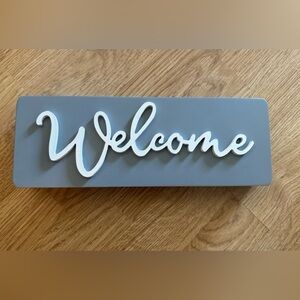 3D Welcome Word Wood Block Sign